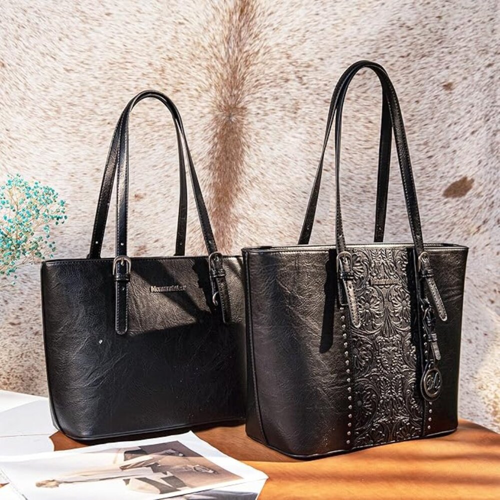 NEW! 2Pcs Set Montana West Tote Bag for Women Large Purse and Handbags Set